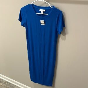 Motherhood Maternity Blue Ribbed Fitted Dress